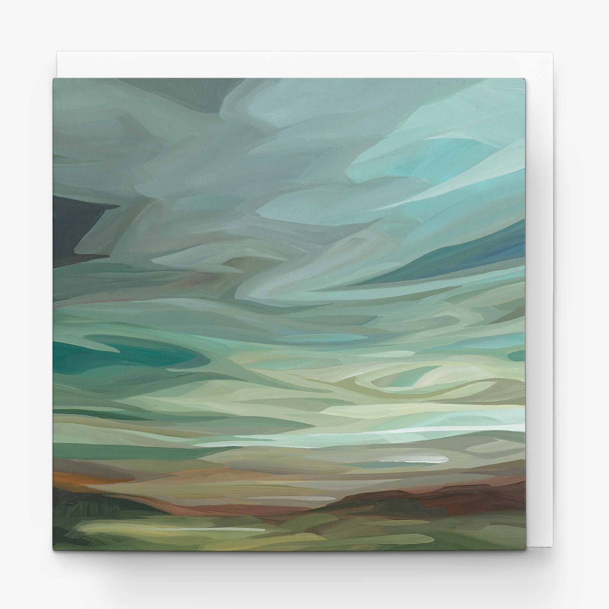 sea green abstract sky art card UK