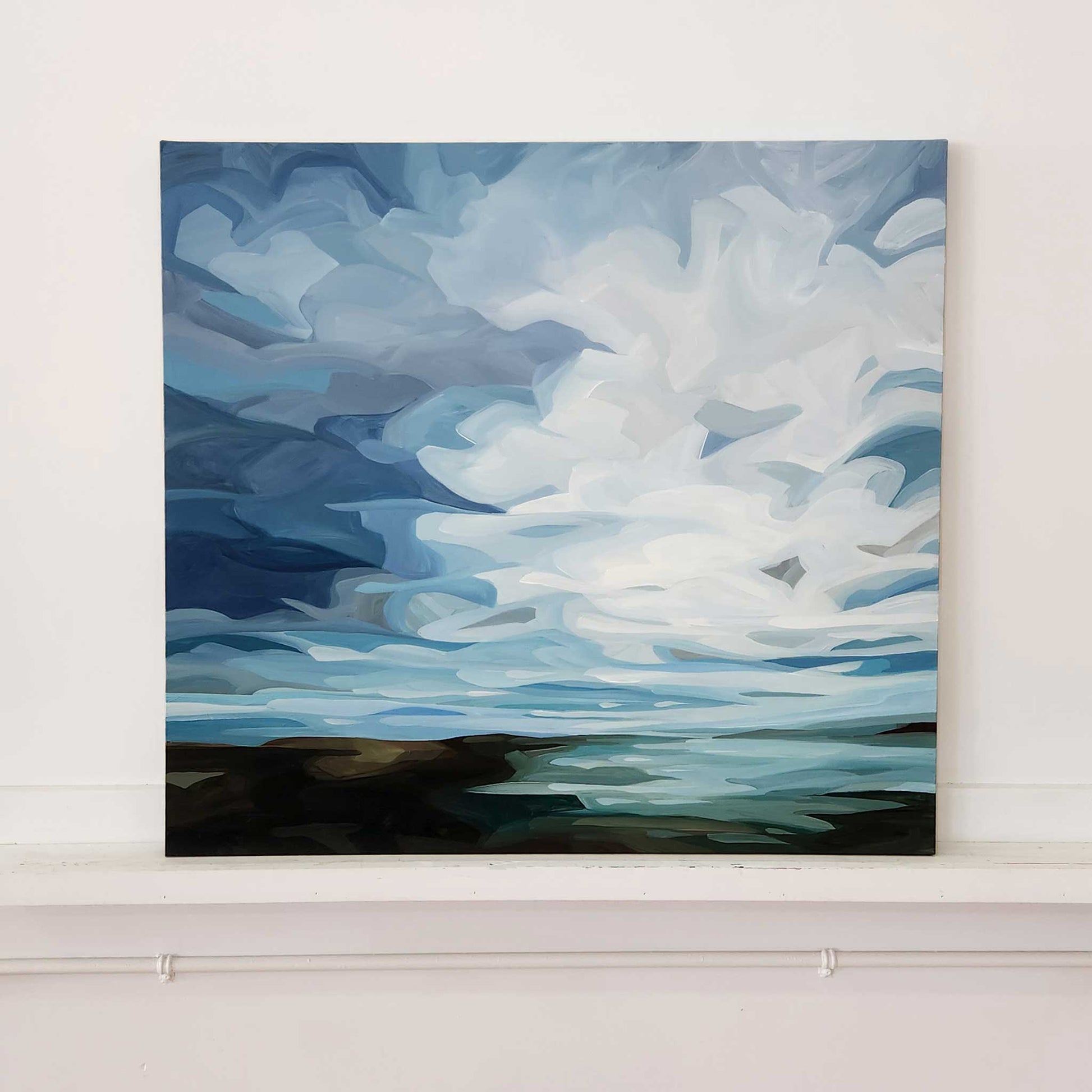 large coastal painting 'sea song'