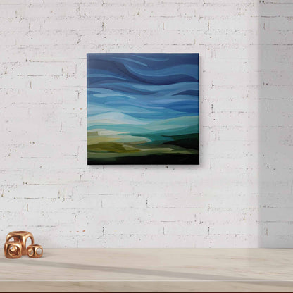 summer sky painting with bright blue sky and sunshine
