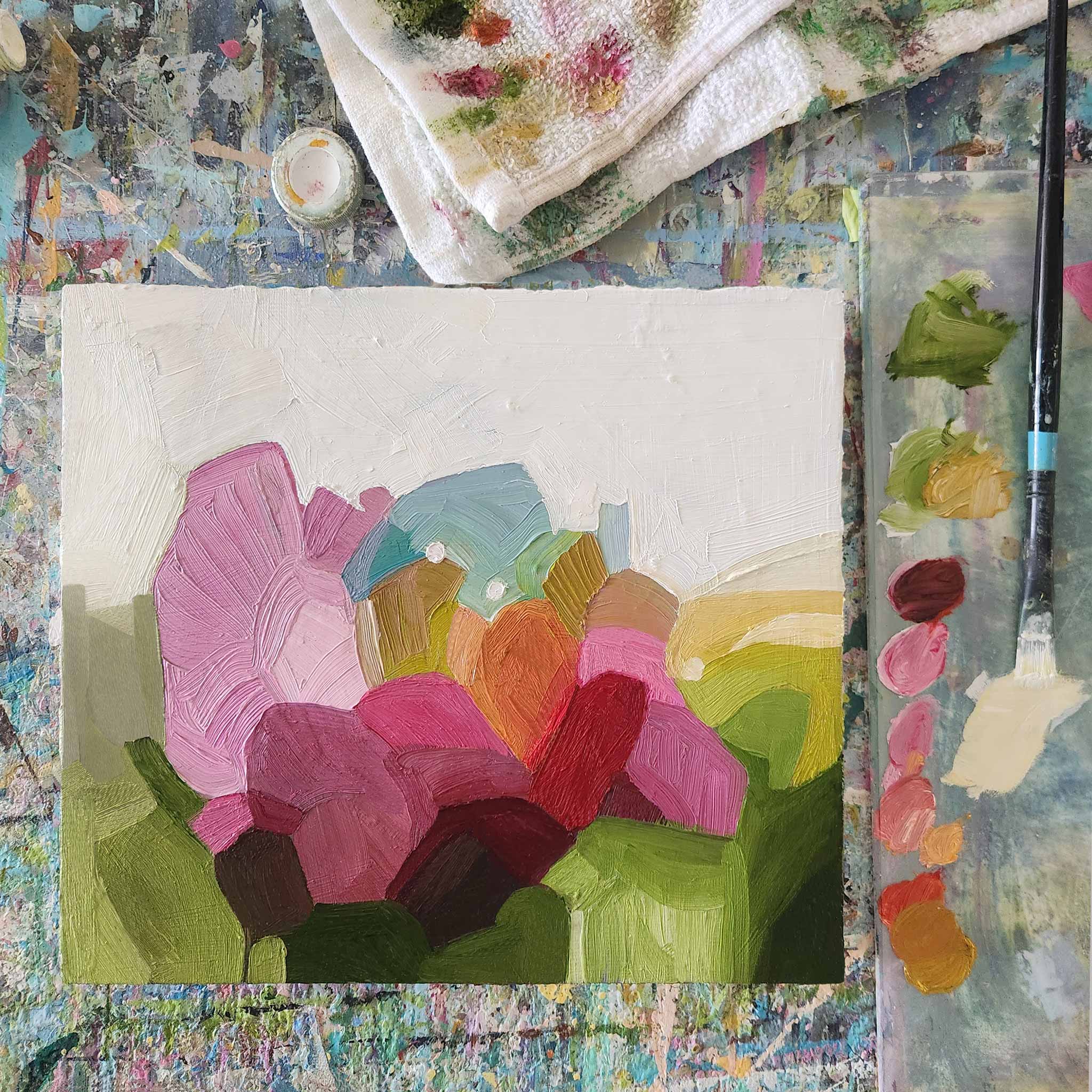 small abstract oil painting