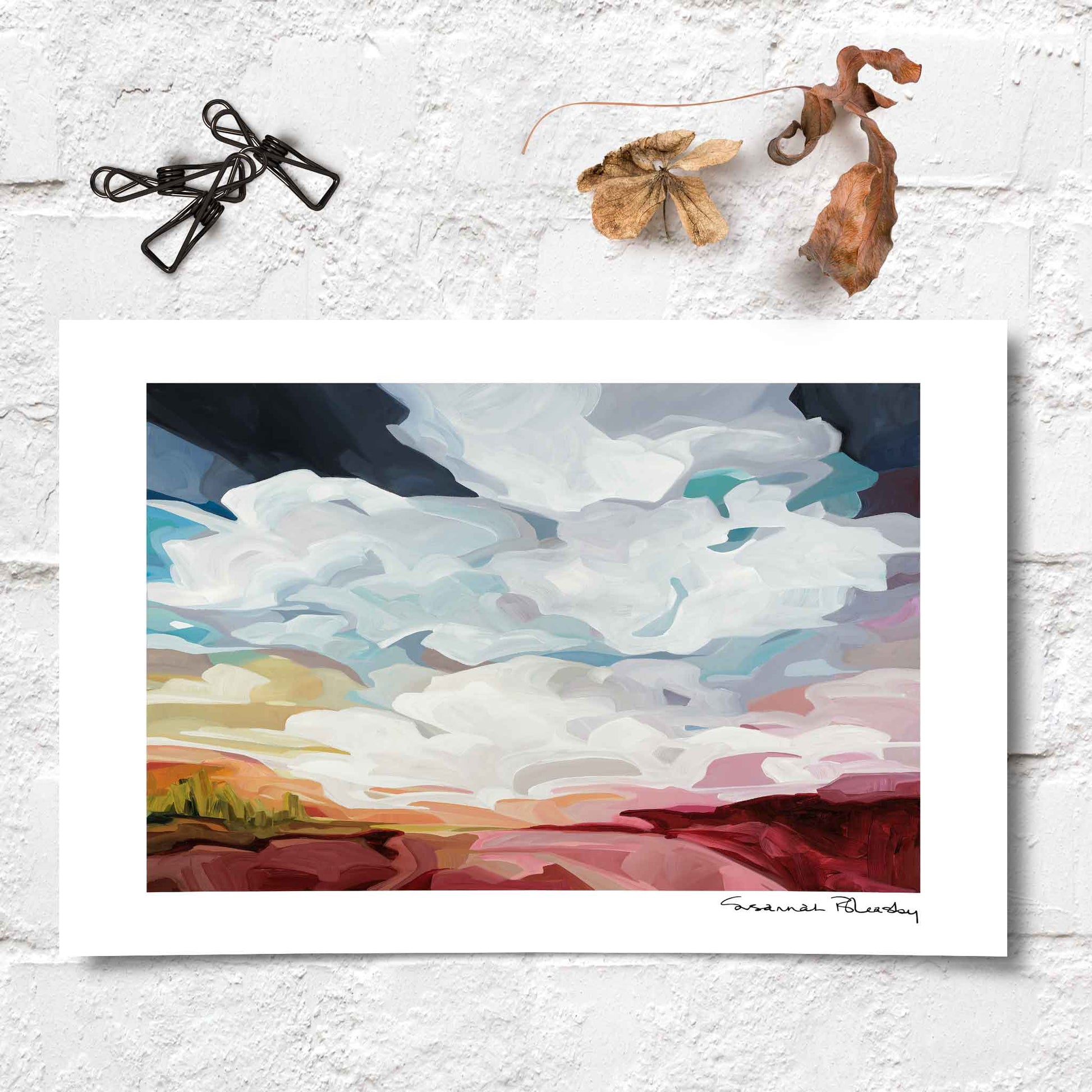 small art print of contemporary abstract landscape painting