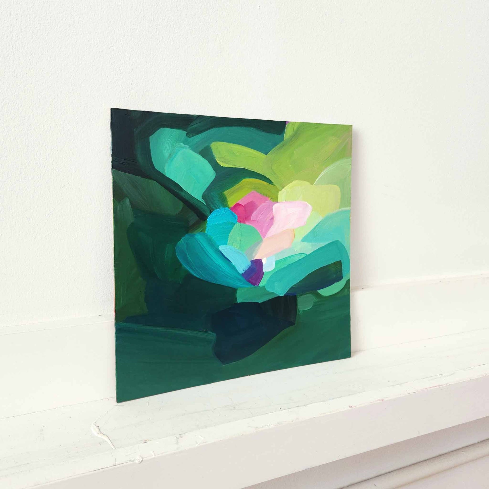 spring and emerald green abstract painting