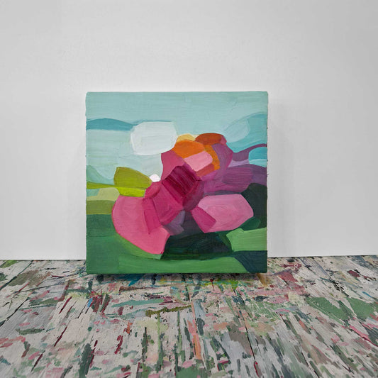 countryside inspired colourful abstract oil painting
