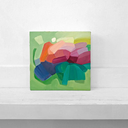 vibrant floral inspired abstract oil painting