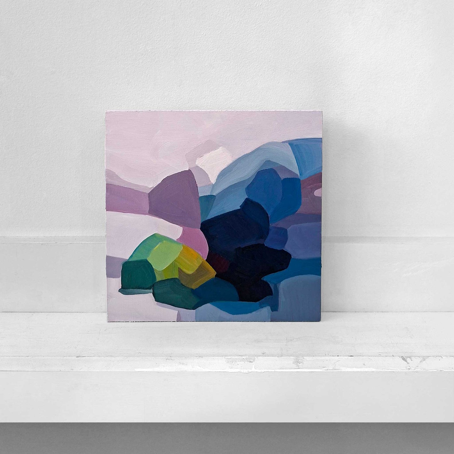 blue and purple abstract oil painting