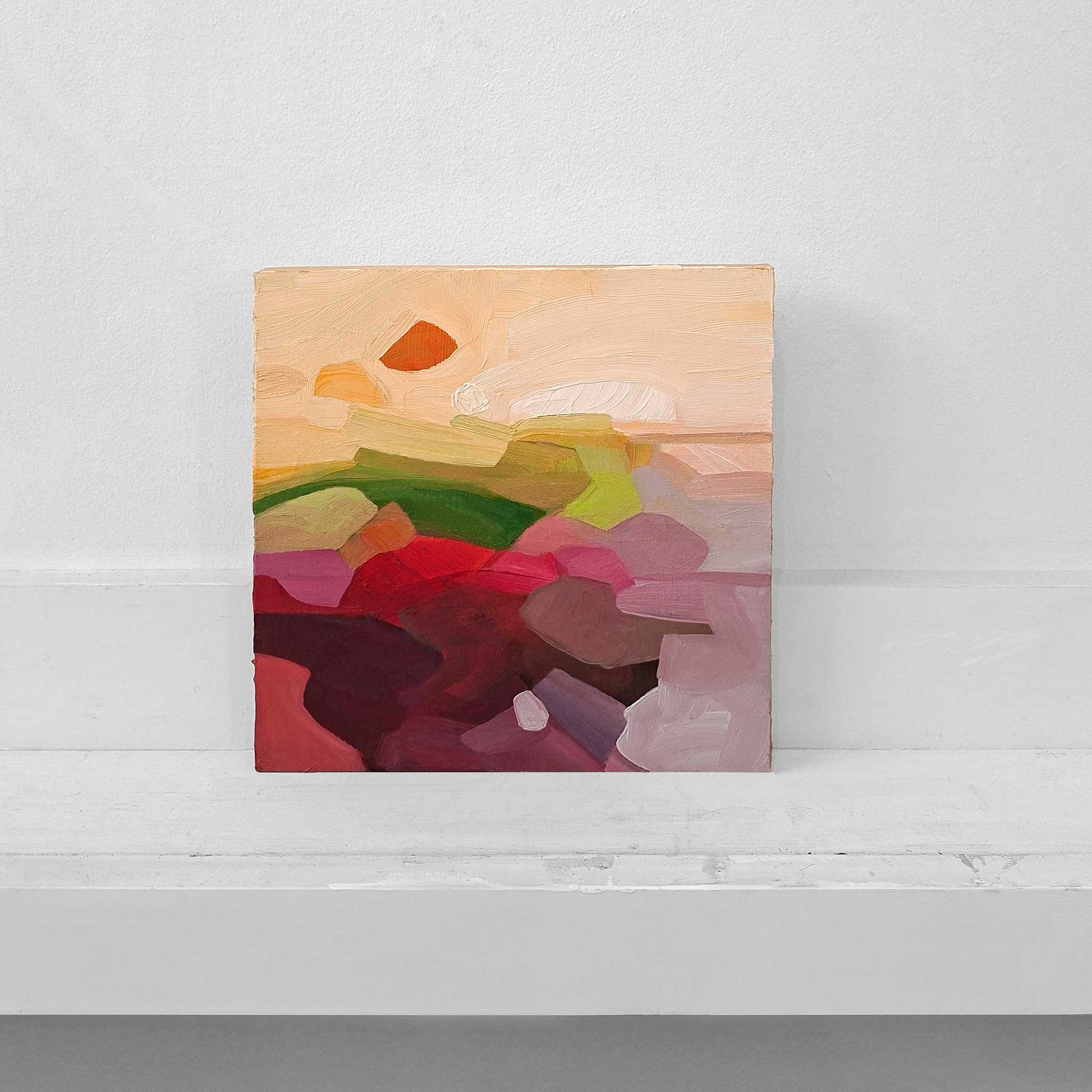 abstract summer sunrise oil painting