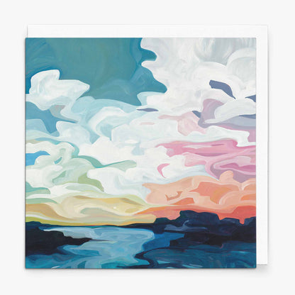 soft dreamy sky painting art card