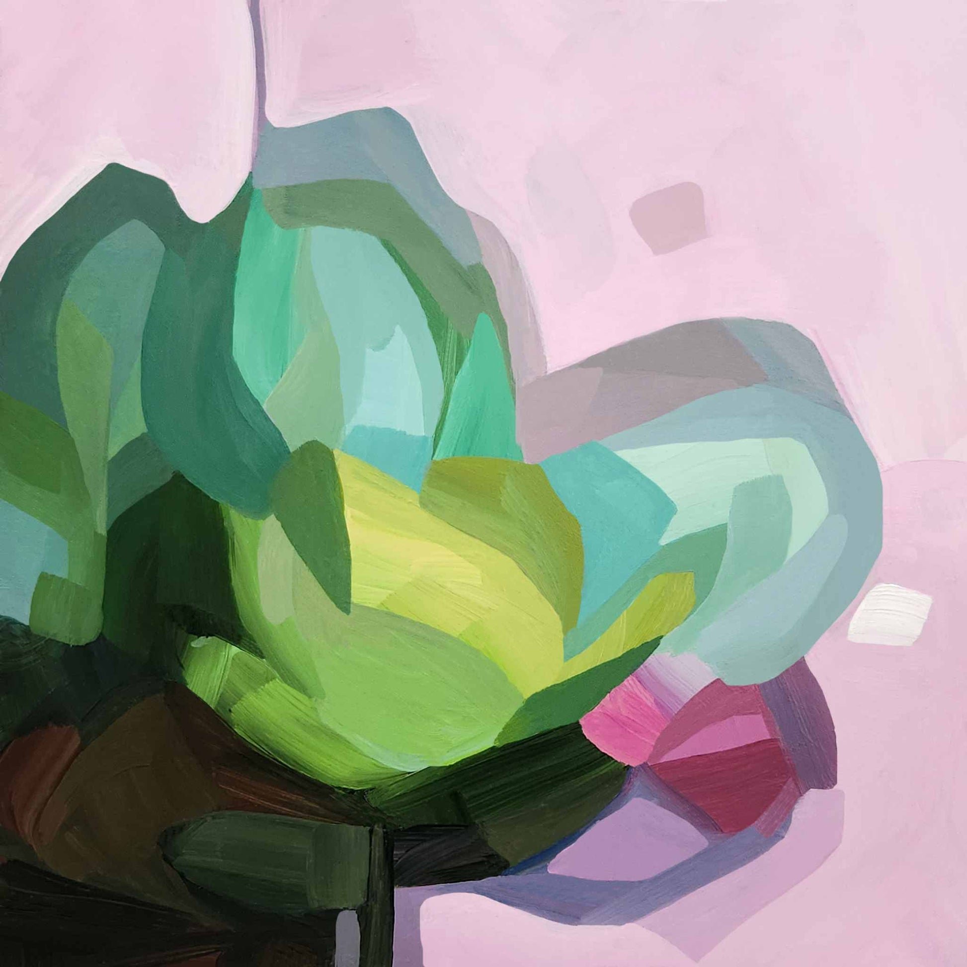 contemporary green floral art