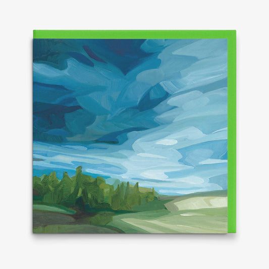 spring rainstorm stormy sky greeting card