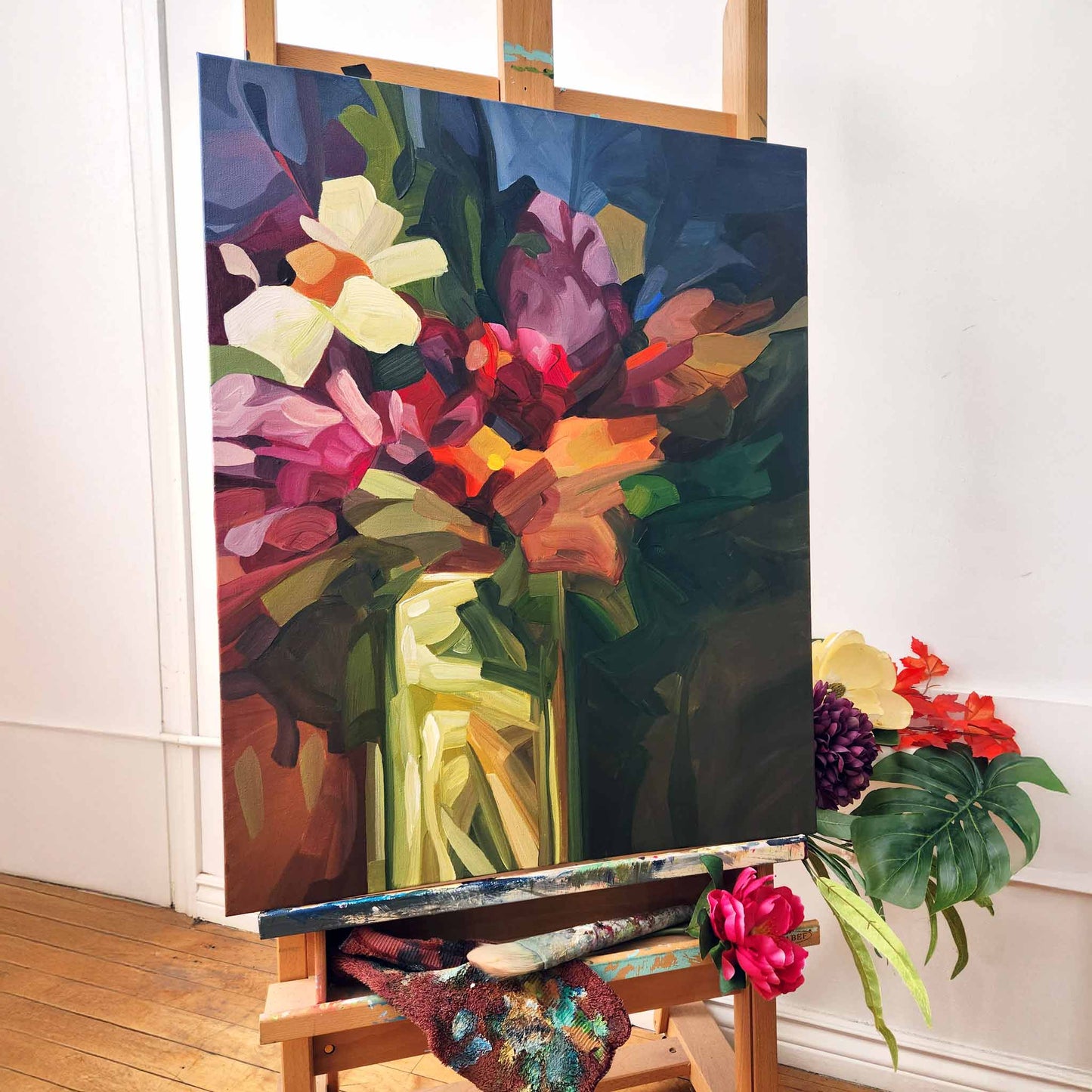 statement abstract floral painting