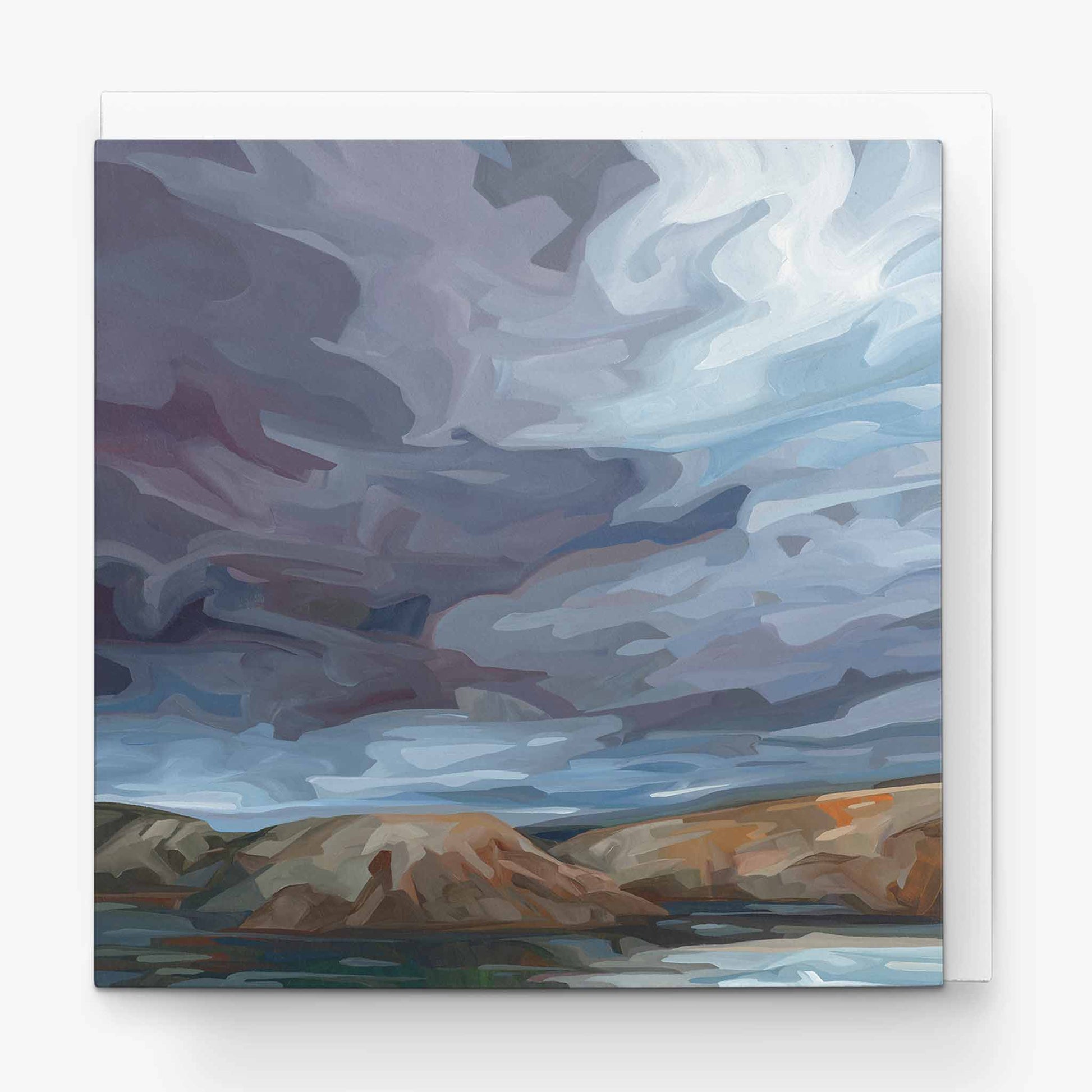 stormy coastline painting art card