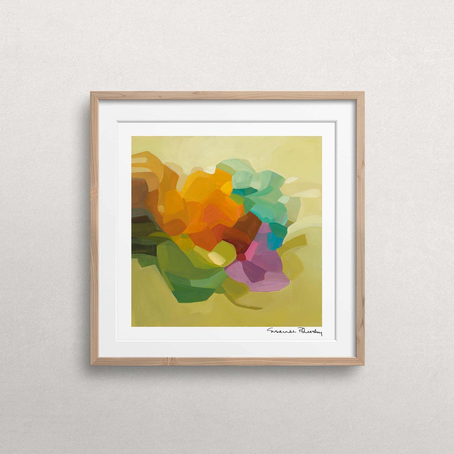 square yellow abstract art print sugar sugar