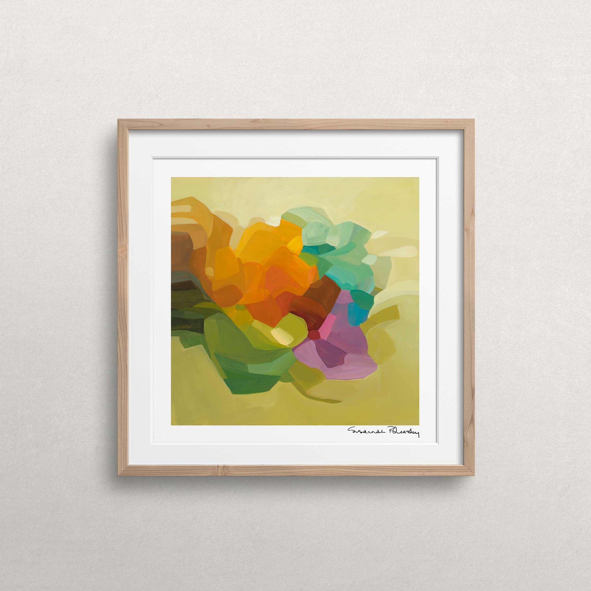 square yellow abstract art print sugar sugar