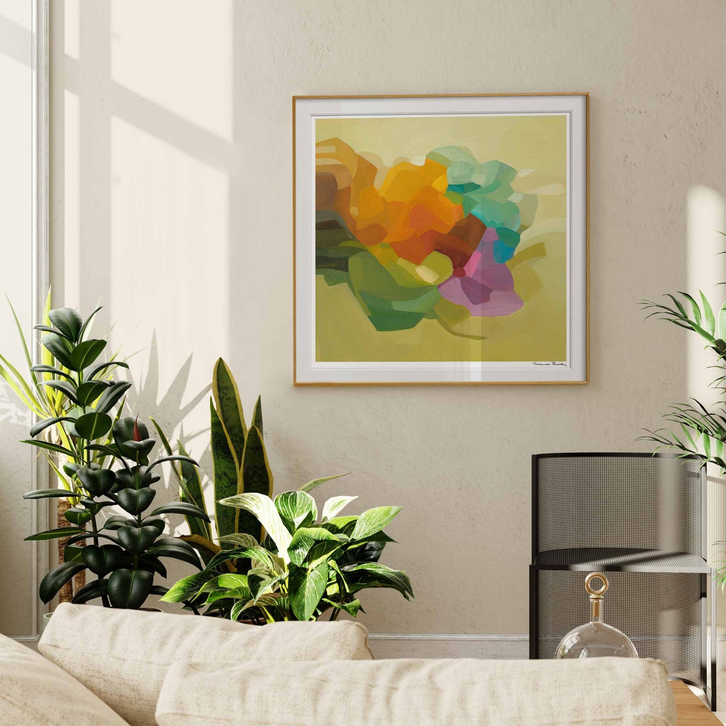 large yellow abstract wall art print sugar sugar