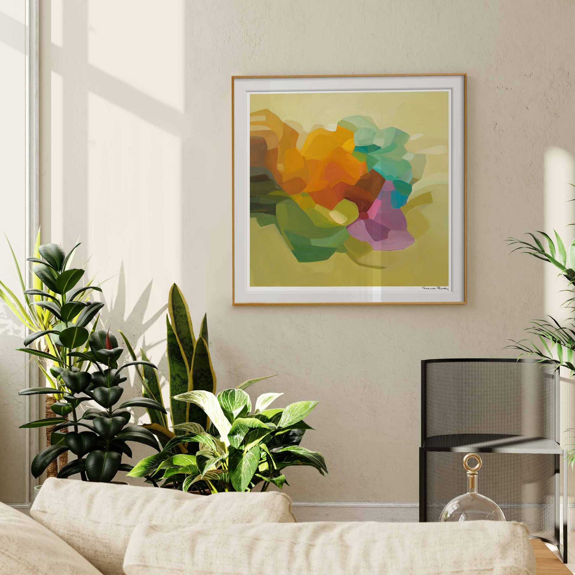 large yellow abstract wall art print sugar sugar