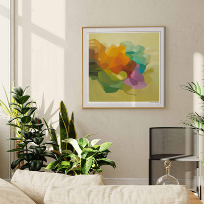 large yellow abstract wall art print sugar sugar