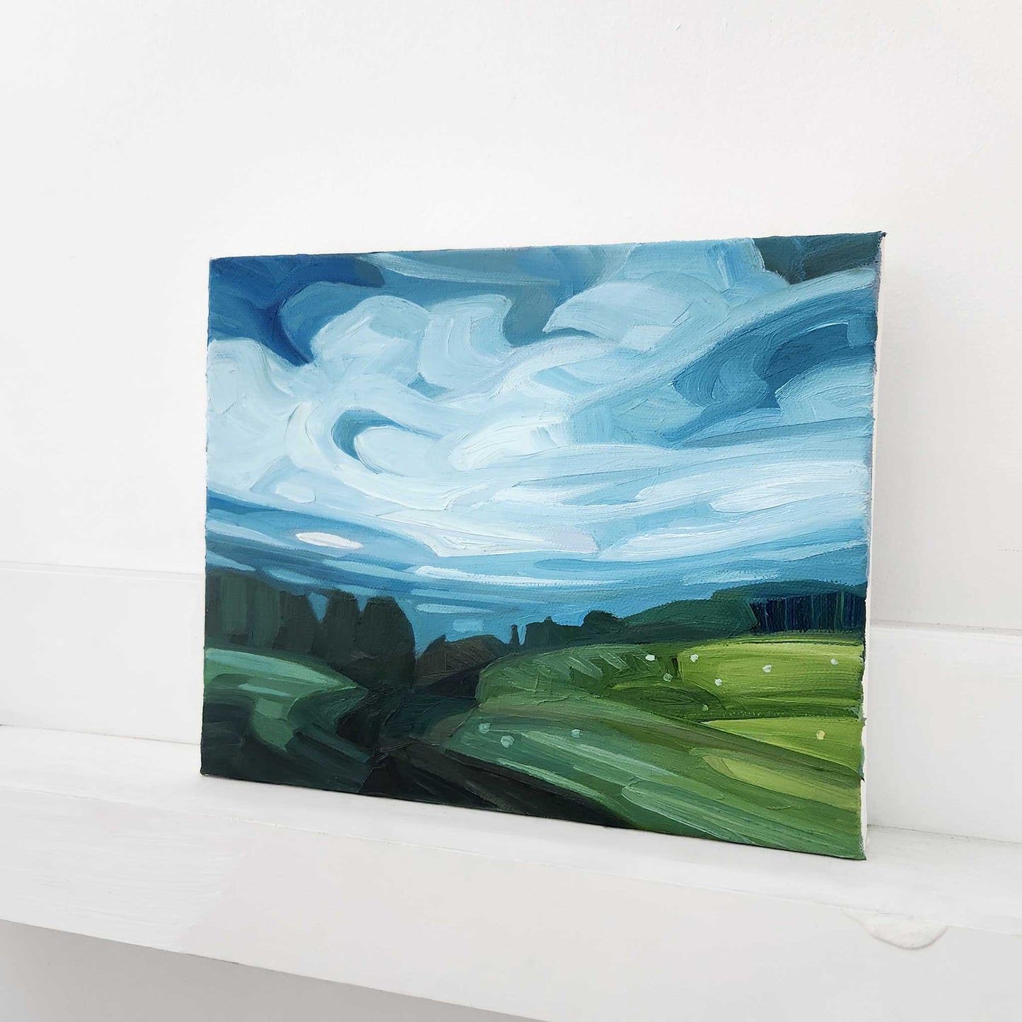 Original landscape painting inspired by warm summer days in the countryside.