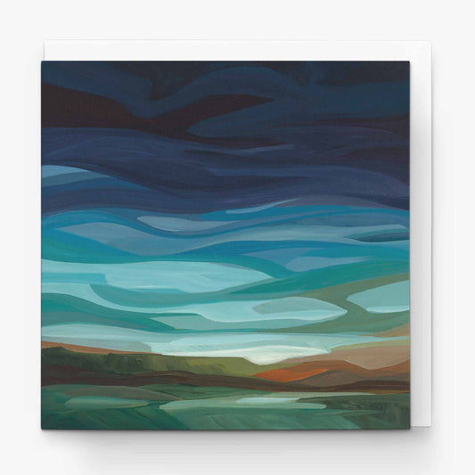 summer night sky painting art card UK