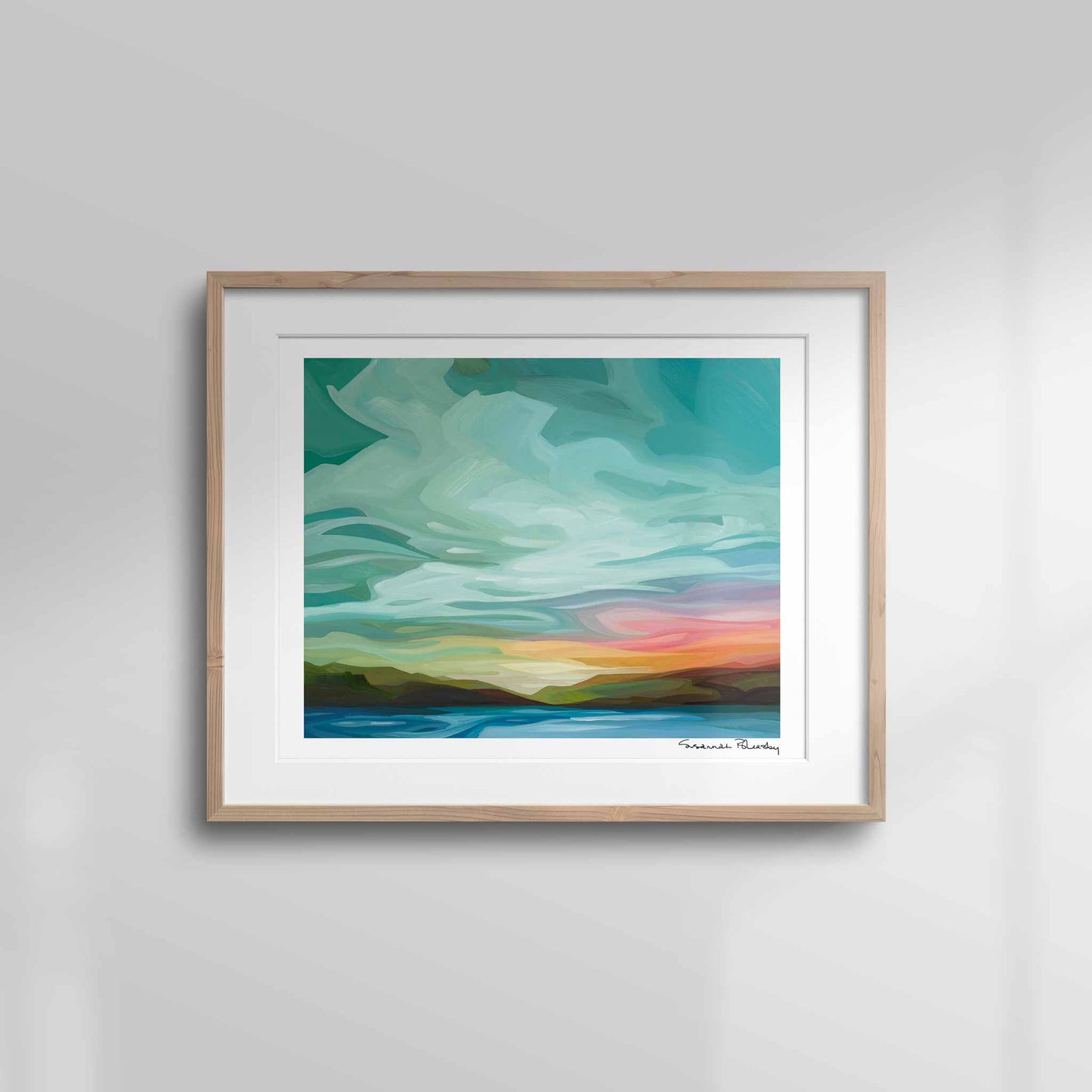 sunset sky painting wall art print 20x16