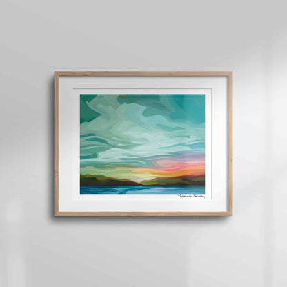 sunset sky painting wall art print 20x16