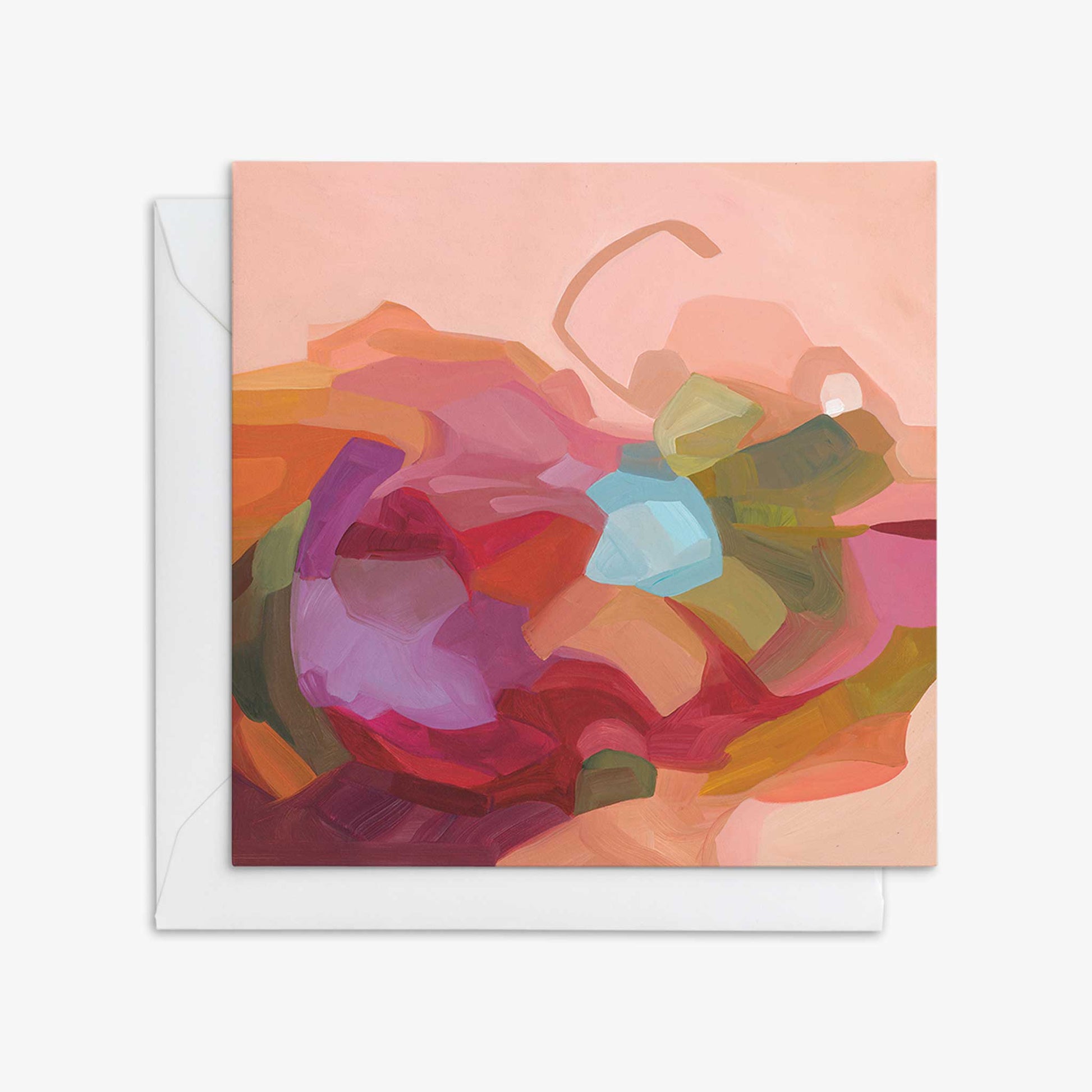 sweet peach abstract art greeting card