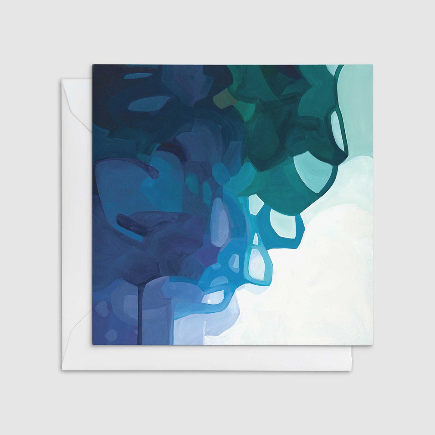 tidal blue abstract painting art card