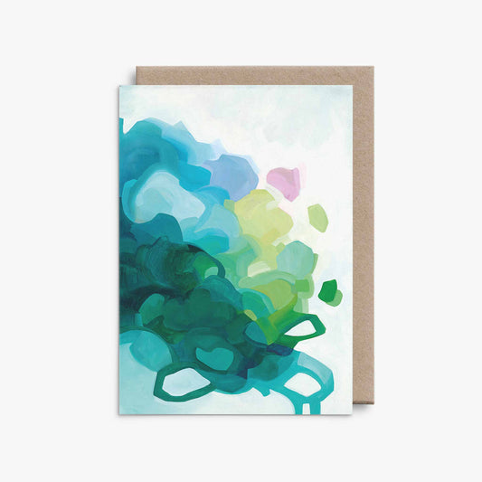 turquoise abstract A6 art card UK