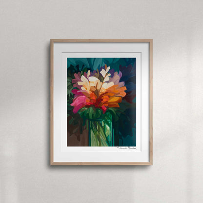 16x20 vertical art print of a vibrant bunch of wildflowers