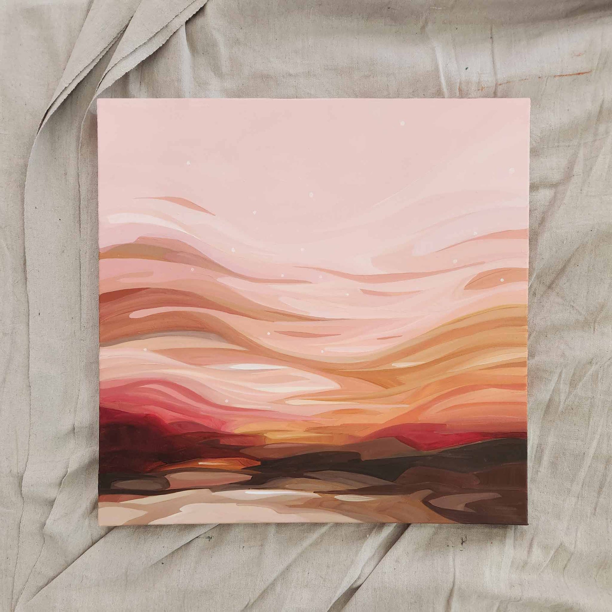 warm peach abstract evening sky painting 24-3