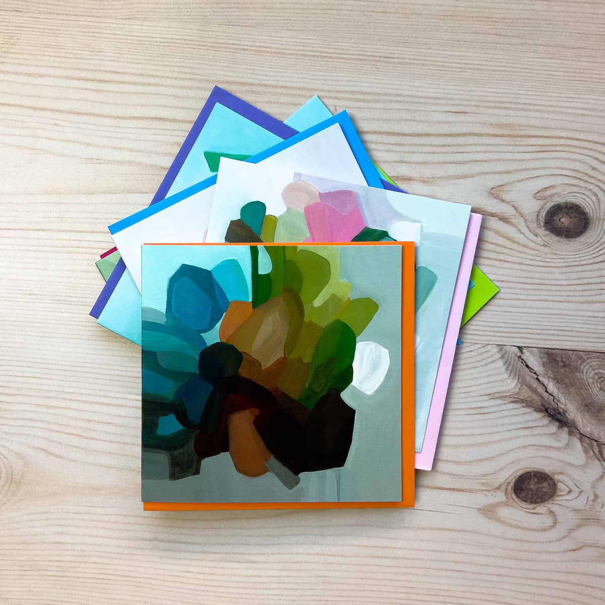 warm retro inspired abstract art greeting card