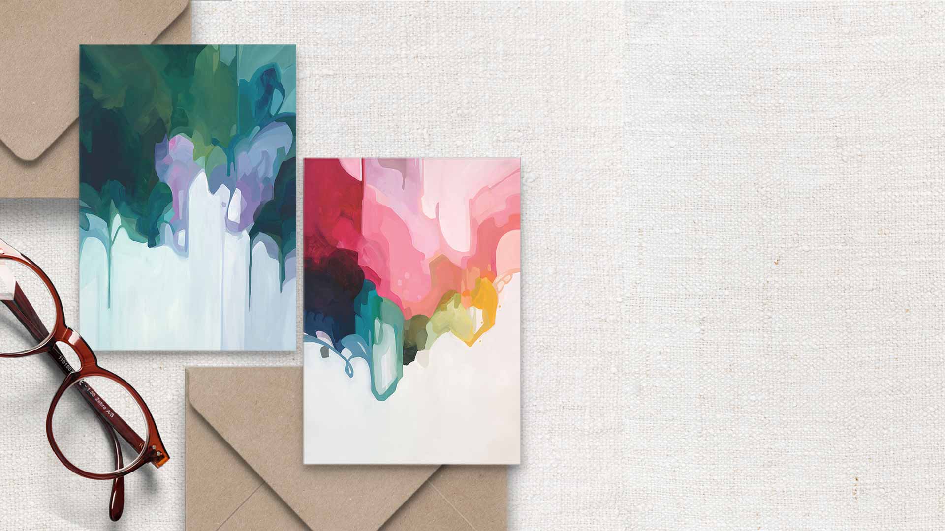 wintergarden abstract blank artist cards