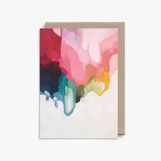 wintergarden abstract painting artist greeting card with kraft envelope