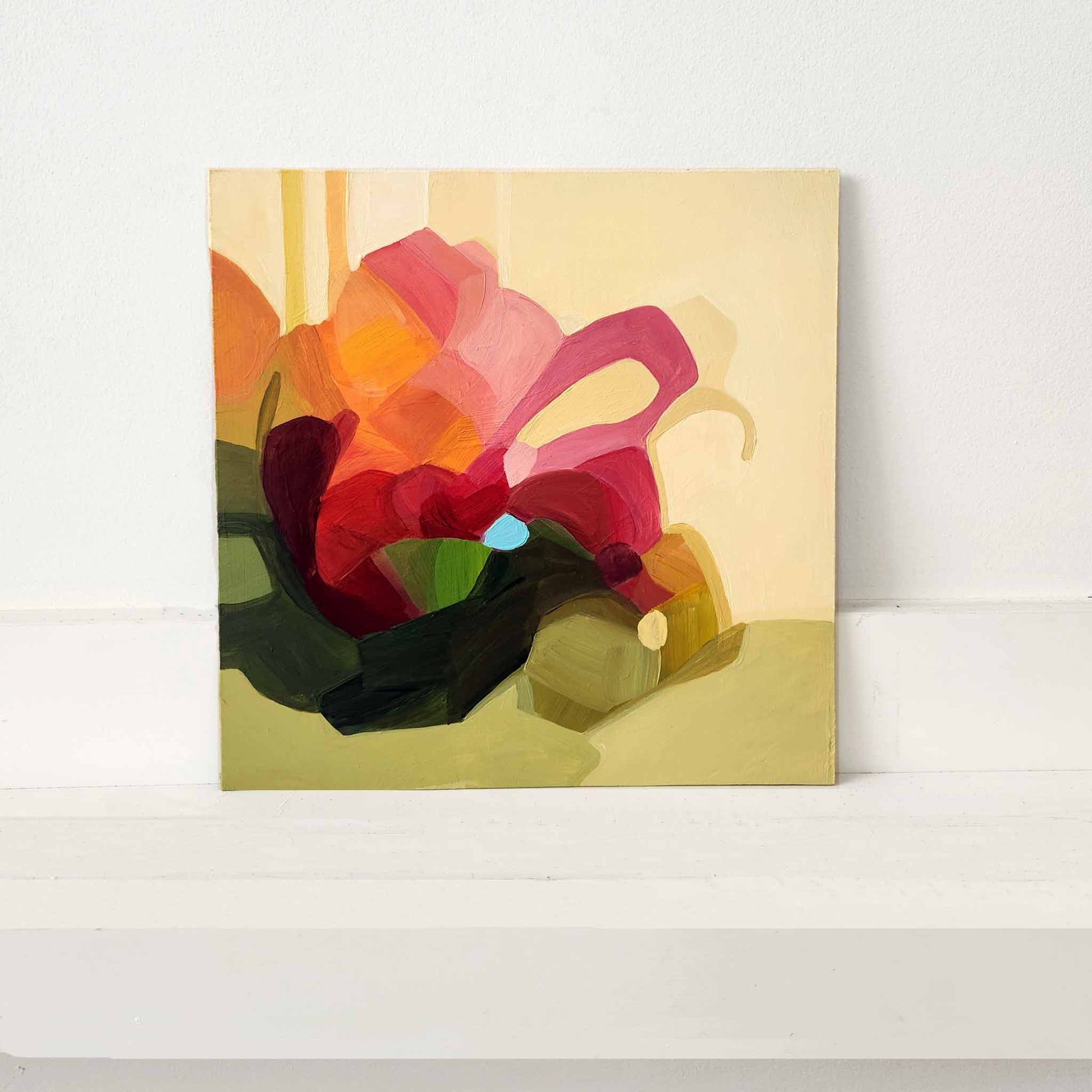 yellow abstract flower painting