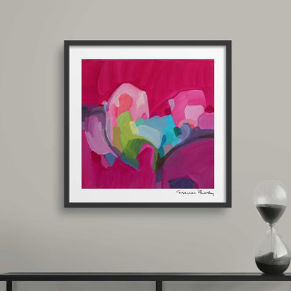 Abstract magenta fine art print 12x12 bright and beautiful for colourful home decor wall art
