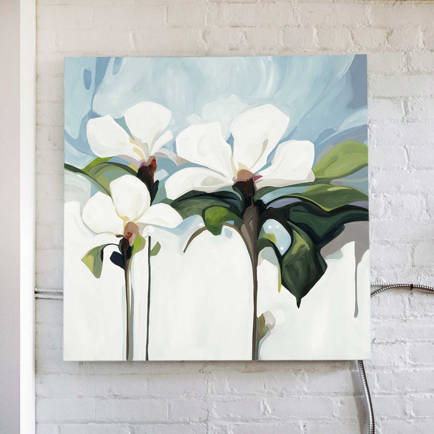 acrylic flower painting abstract floral by Canadian artist Susannah Bleasby