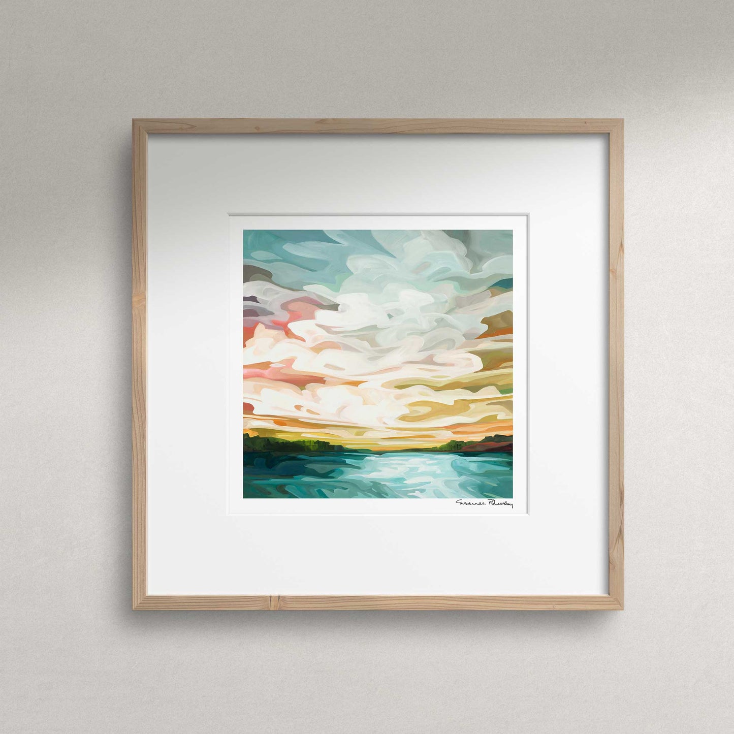 Sunrise painting 10x10 fine art print by Canadian abstract artist Susannah Bleasby