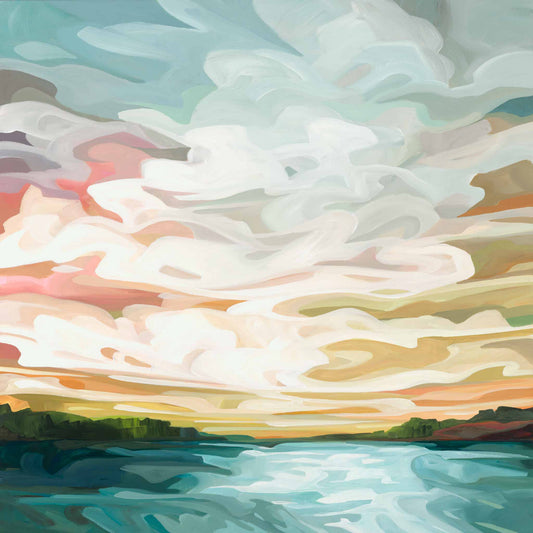 Acrylic sky painting of an abstract sky fine art print by Canadian abstract artist Susannah Bleasby