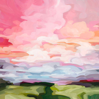 Acrylic sky painting print colourful summer sky framed wall art by Canadian artist Susannah Bleasby