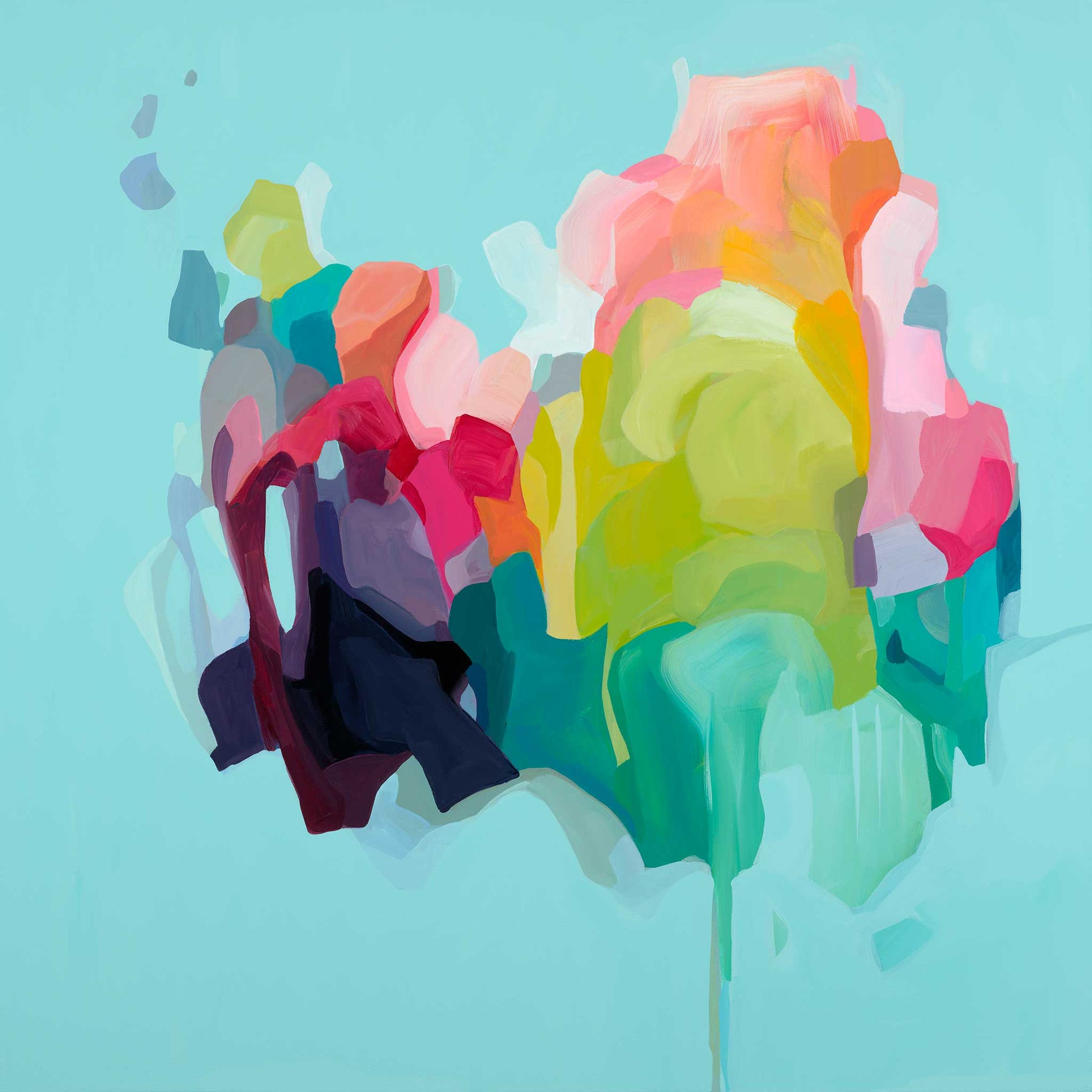 Aqua abstract art print by Canadian abstract artist Susannah Bleasby
