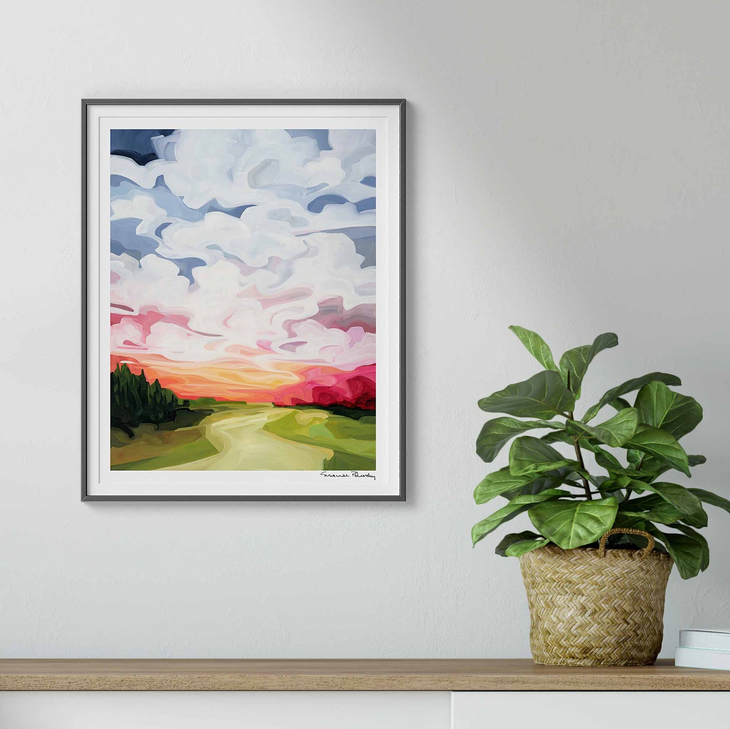 16x20 art print of an inspiring sunrise painting by Canadian abstract artist Susannah Bleasby