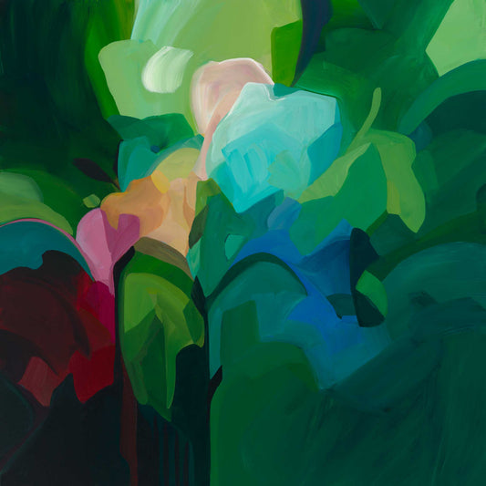 Emerald green abstract art print by Canadian artist Susannah Bleasby
