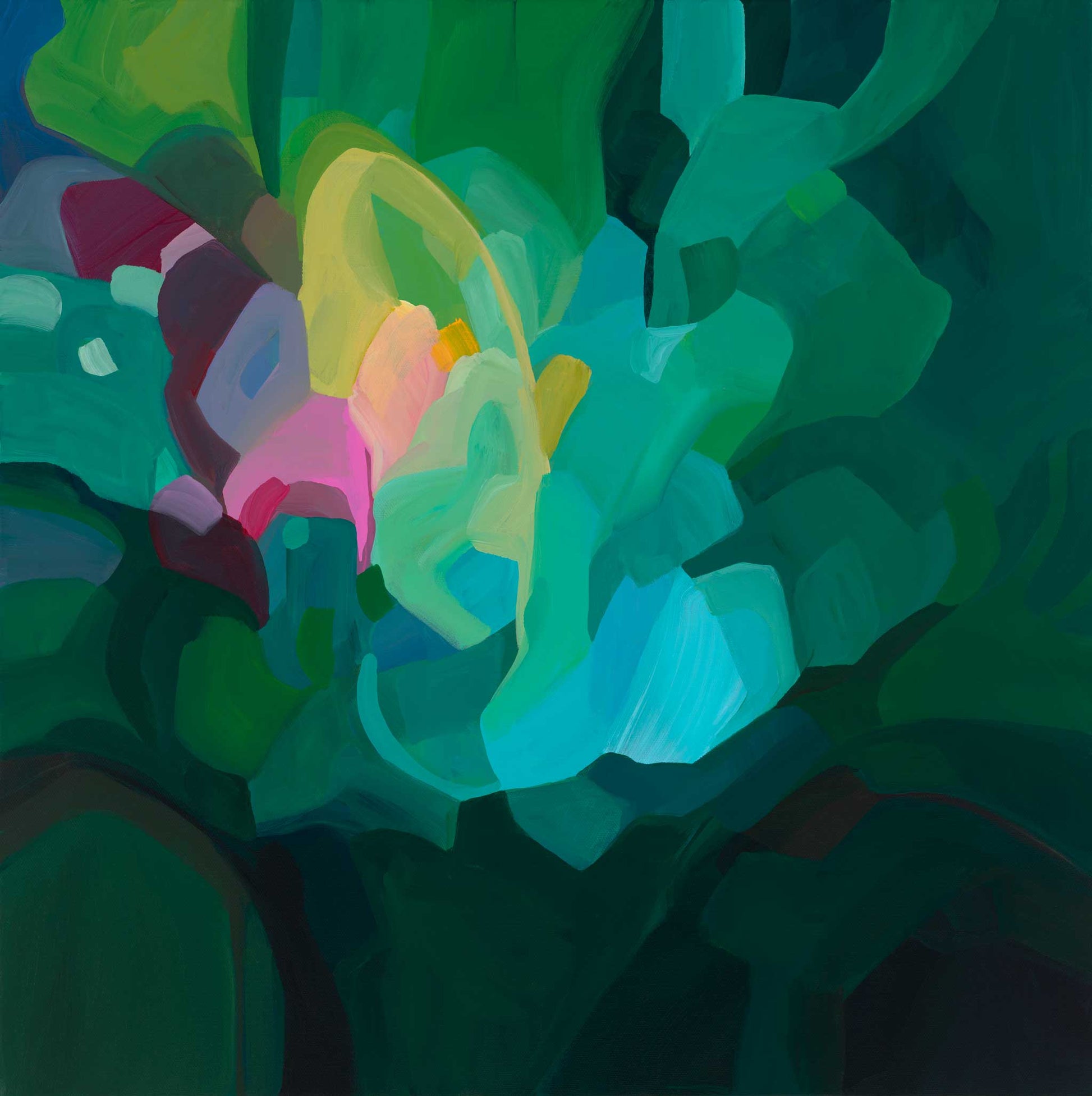Emerald Green abstract art print by Canadian artist Susannah Bleasby