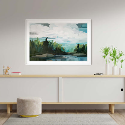 Large contemporary abstract landscape long horizontal art prints by Canadian abstract artist Susannah Bleasby
