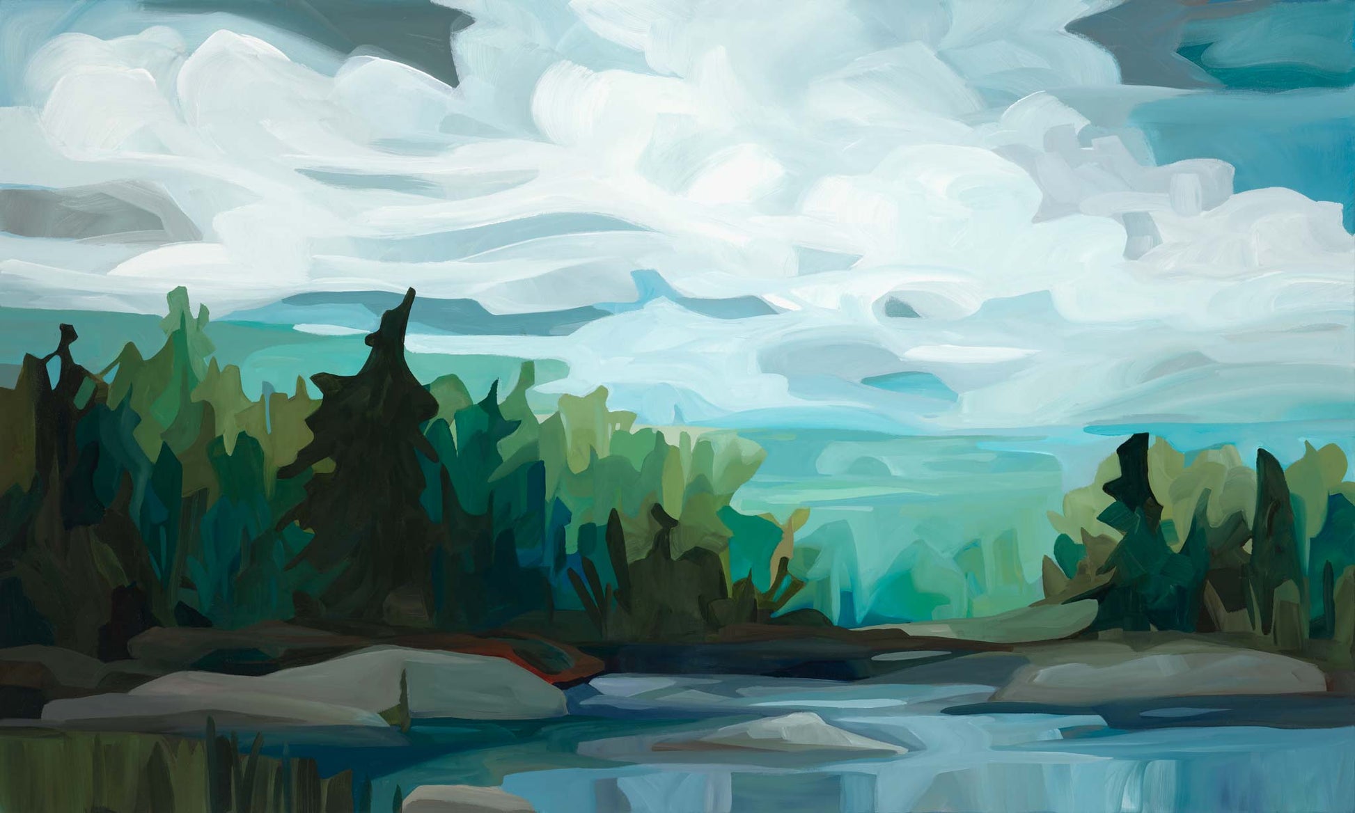 long horizontal art prints by Canadian abstract artist Susannah Bleasby