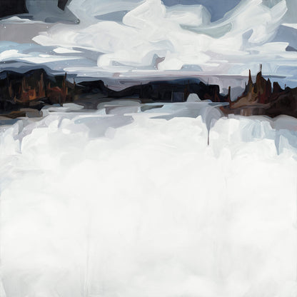 Winterland a fine art print of an abstract winter landscape by Canadian artist Susannah Bleasby