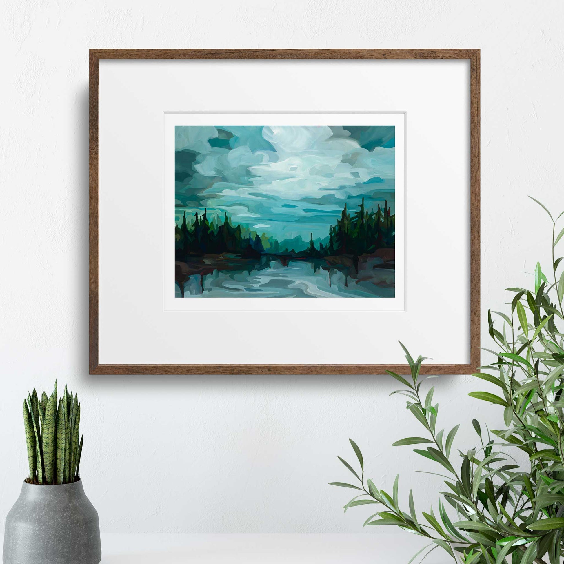 Stormy sky painting horizontal art prints by Canadian abstract artist Susannah Bleasby