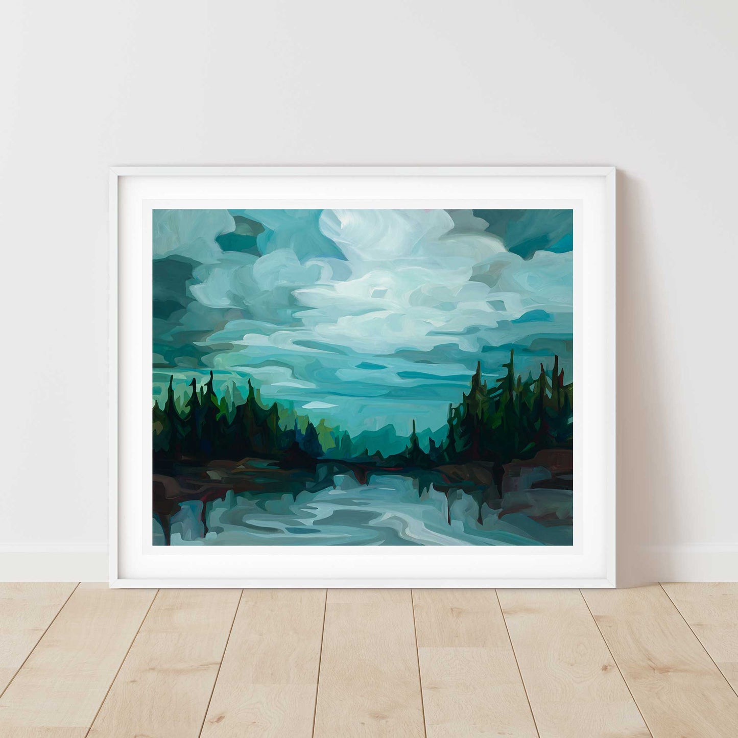 Stormy sky painting fine art print Windermere by Canadian abstract artist Susannah Bleasby