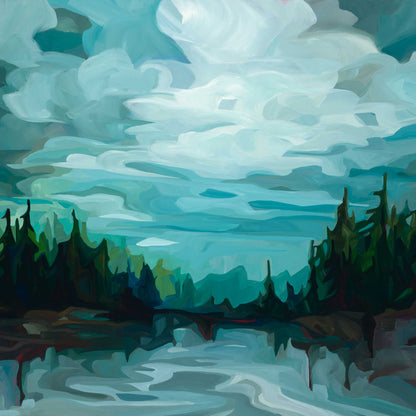 Fine art print of stormy sky painting by Canadian abstract artist Susannah Bleasby