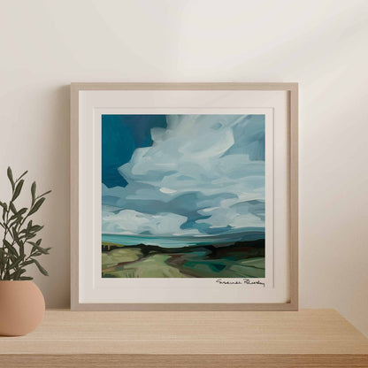 framed square art print of outlander an acrylic sky painting abstract landscape 