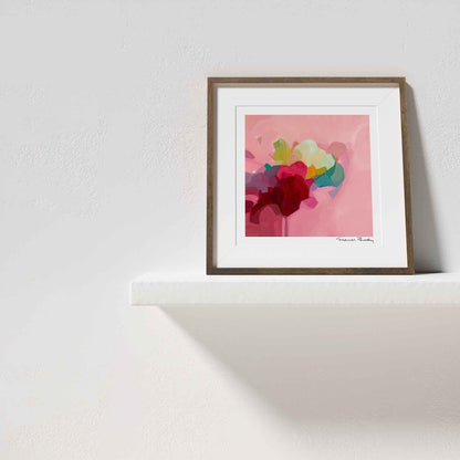 dusty rose colorful abstract art print made from an abstract acrylic painting